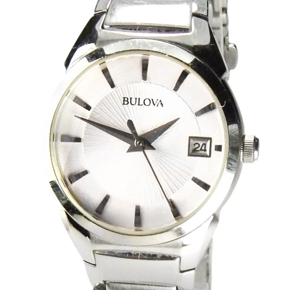 BULOVA Ladies Watch Model C8601167 B4 Light Silver Dial Womens 5 7/8" Link Band
